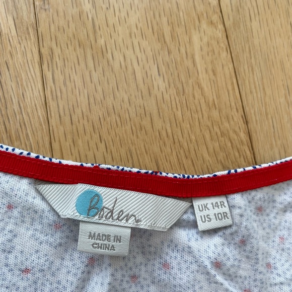 Boden Penelope Jersey Knit Red White Blue Dress US 10 R - Picture 2 of 4